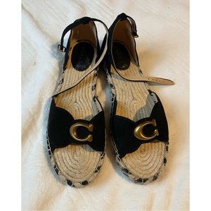 COACH DILLON ESPADRILLE SANDAL BLACK C8986 NEW W/O BOX